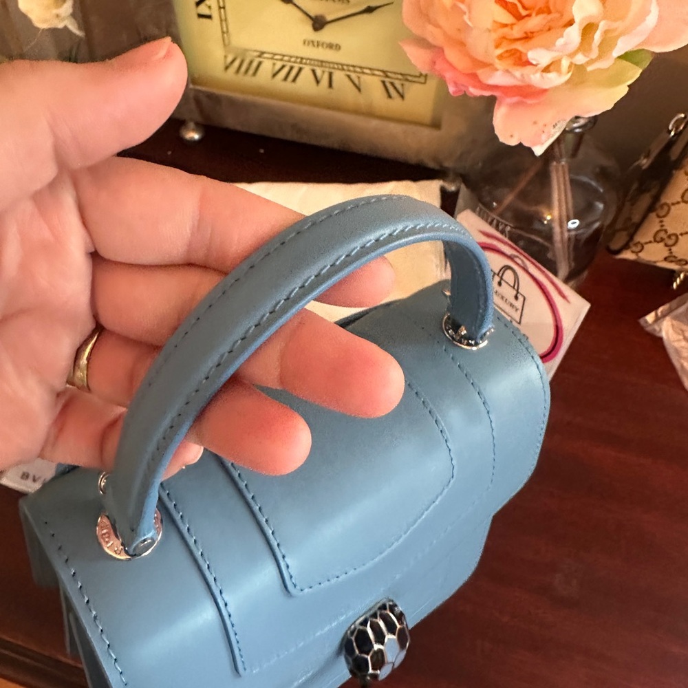❌SOLD❌Authentic Bvlgari Serpenti Forever Top Handle Bag – Turquoise Blue - Picture 9 of 12